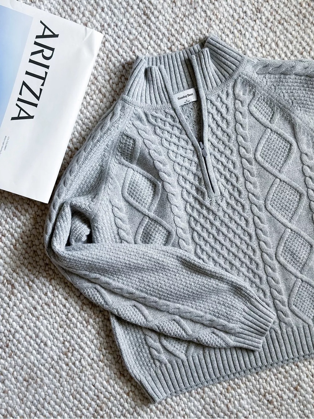 Aritzia Sunday Best Peggy 1/4 Zip Marino Wool Sweater